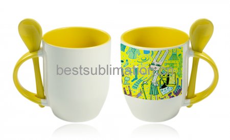 Color Sublimation Spoon Mug (Yellow)