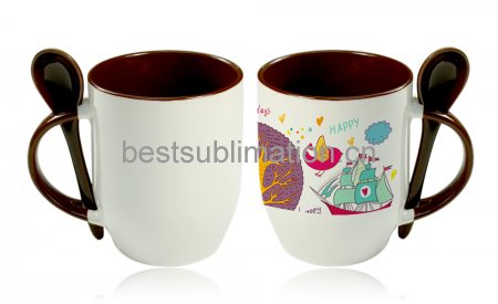 Color Sublimation Spoon Mug (Brown)