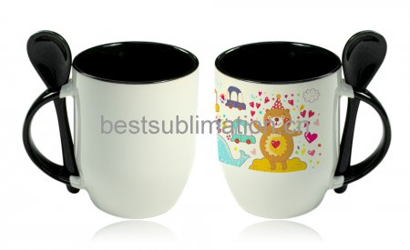 Color Sublimation Spoon Mug (Black)