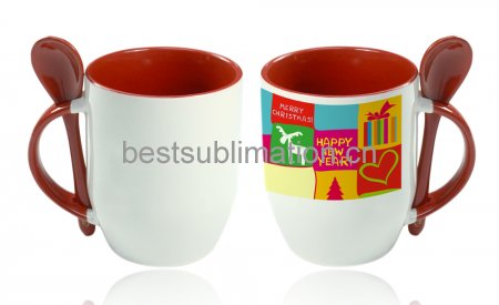 Color Sublimation Spoon Mug (Red)