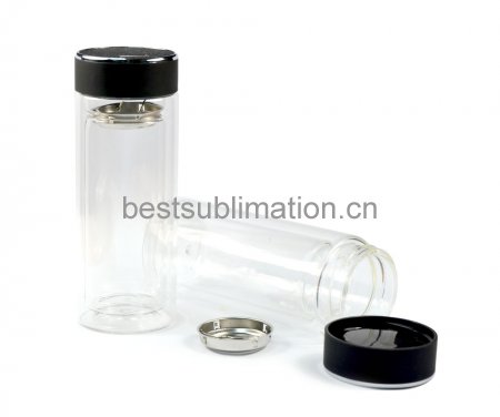 Double wall glass bottle