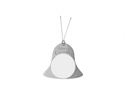 Sublimation Metal Christmas Bell Ornament (Silver, 7*7.5cm)