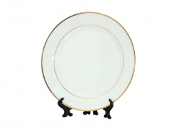 Plato Blanco 10&quot; Doble Borde Dorado