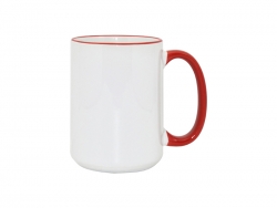 Mug blanc MAX A+ 450 ml avec anse rouge Sublimation Transfert Thermique