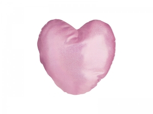 Sublimation Glitter Heart Shape Pillow Cushion(40*40cm,Pink)