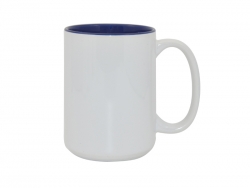 Mug blanc A+ 450 ml avec intérieur bleu marine Sublimation Transfert Thermique