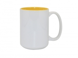 Mug blanc MAX A+ 450 ml avec intérieur jaune Sublimation Transfert Thermique