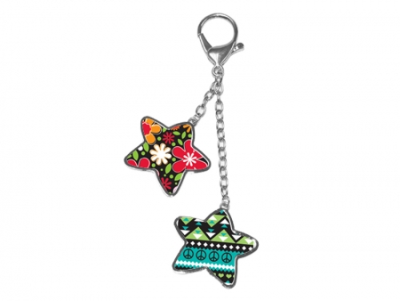 Sublimation Two-star Bag Decoration Keychain
