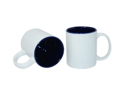 Mug blanc 330 ml avec intérieur bleu marine Sublimation Transfert Thermique