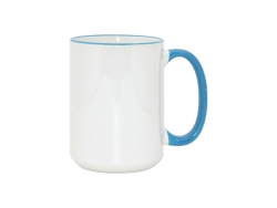 Mug blanc MAX A+ 450 ml avec anse bleu ciel Sublimation Transfert Thermique