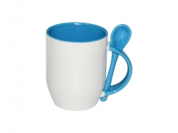 Mug JS Coating avec cuillère bleu Sublimation