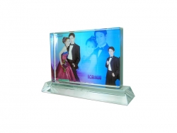 Cristal photo rectangle horizontal avec socle modèle SJ27