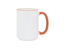 Mug blanc MAX A+ 450 ml avec anse orange Sublimation Transfert Thermique