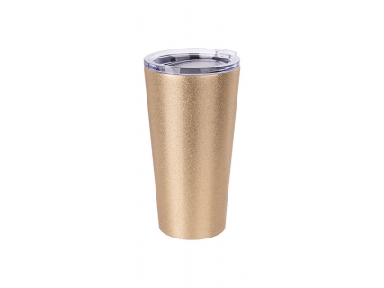Sublimation 16oz/480ml Glitter Stainless Steel Tumbler w/ Lid (Gold)