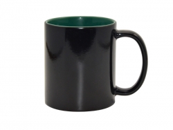 Mug magique 330 ml noir avec intérieur vert foncé Sublimation Transfert Thermique
