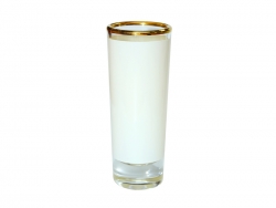 Verre shooter grand avec patch blanc et bord doré 90 ml Sublimation Transfert Thermique