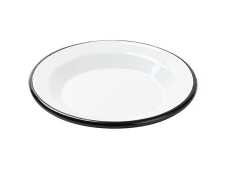 Sublimation Blanks White Round Enamel Plate(Black Edge, φ14.5cm)