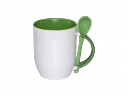 Mug JS Coating avec cuillère vert Sublimation