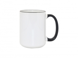 Mug blanc MAX A+ 450 ml avec anse noire Sublimation Transfert Thermique