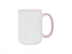 Mug blanc MAX A+ 450 ml avec anse rose Sublimation Transfert Thermique