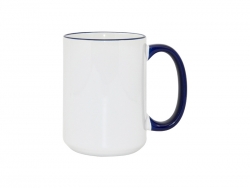 Mug blanc MAX A+ 450 ml avec anse bleu marine Sublimation Transfert Thermique