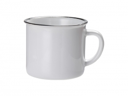 Taza Esmalte Cerámica 10oz/300ml (Borde negro)