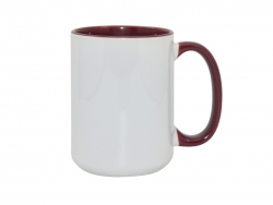 Mug blankc A+ 450 ml avec anse intérieur bordeaux Sublimation Transfert Thermique
