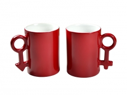 2 mugs magiques rouges pour couple Sublimation Transfert Thermique