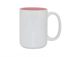 Mug blanc A+ 450 ml avec intérieur rose Sublimation Transfert Thermique