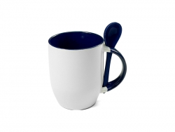 Mug JS Coating avec cuillère bleu marine Sublimation