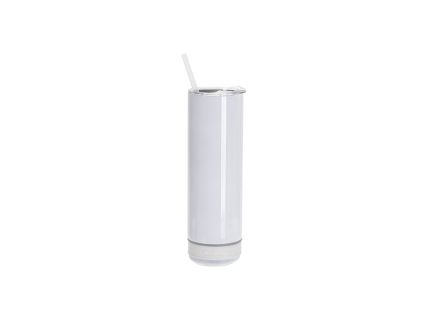 Sublimation Blanks 20oz/600ml White Stainless Steel Tumbler with White Bluetooth Speaker