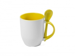 Mug JS Coating avec cuillère jaune Sublimation