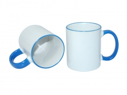 Mug blanc 330 ml avec anse bleu ciel Sublimation Transfert Thermique