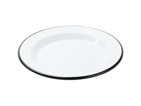 Sublimation Blanks White Round Enamel Plate(Black Edge, φ24.5cm)