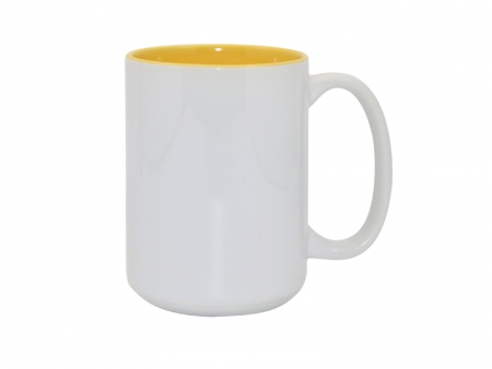 Sublimation 15oz Two-Tone Color Mugs - Yellow
