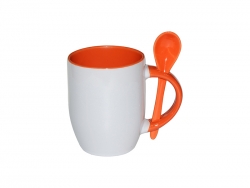 Mug JS Coating avec cuillère orange Sublimation