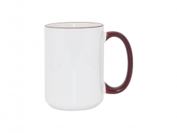 Mug blanc MAX A+ 450 ml avec anse rouge bordeaux Sublimation Transfert Thermique