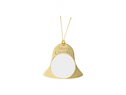Sublimation Metal Christmas Bell Ornament (Gold, 7*7.5cm)