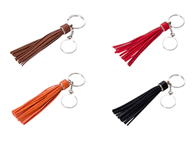 Round Keychain w/ Long Tassel