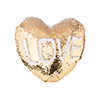 Heart Shaped Sequin Pillow Cover (Gold w/ White, 39*44cm)