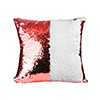 Flip Sequin Pillow Cover (Red w/ White, 40*40cm)