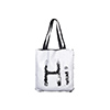 Sequin Double Layer Tote Bag (Black/White, 35*38cm)