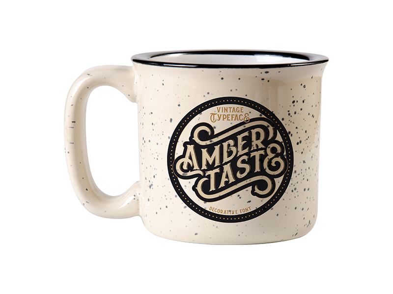 Taza de cerámica esmaltada de 400 ml para impresión por sublimación - beige