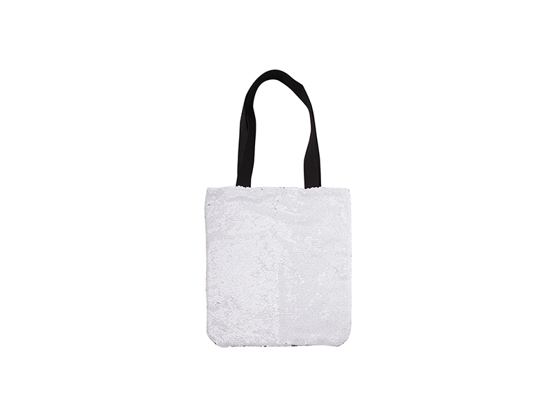 Sublimation Sequin Double Layer Tote Bag (White/Silver) - BestSub