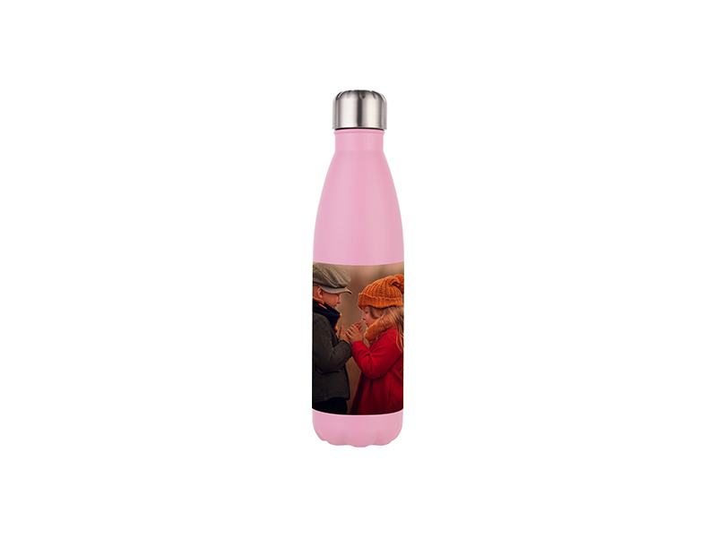 Botella de acero inoxidable rosa para sublimación de 500 ml - JPDigital