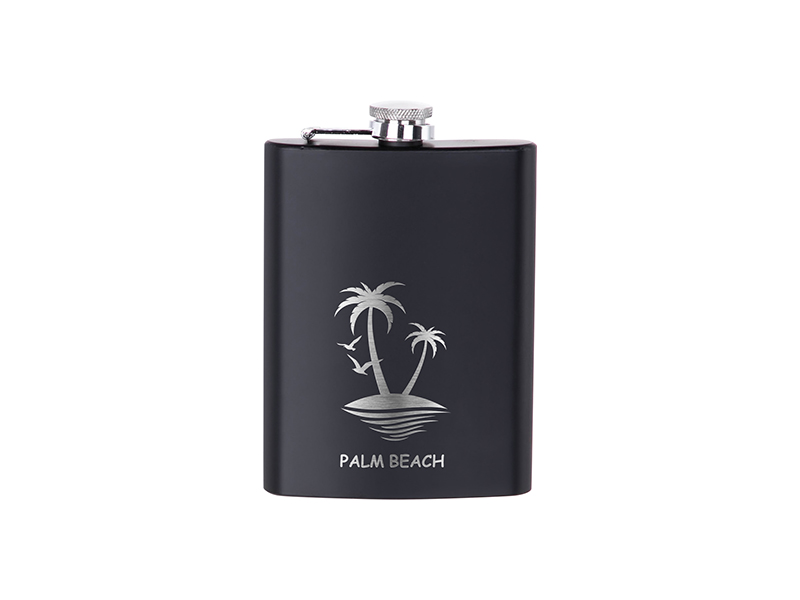 Download 8oz/240ml Stainless Steel Hip Flask (Black Matt ...
