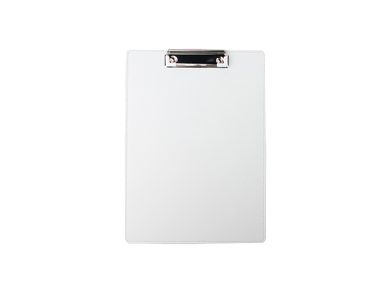 Sublimation PU Leather Clipboard with Metal Clip (White, A4 size