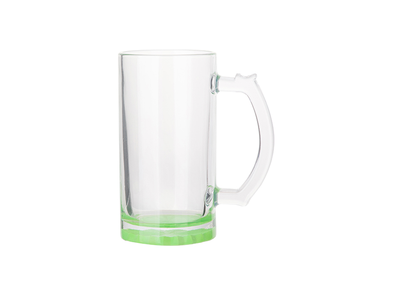 16oz Sublimation Clear Glass Beer Mug Green Bottom Bestsub Sublimation Blanks Sublimation