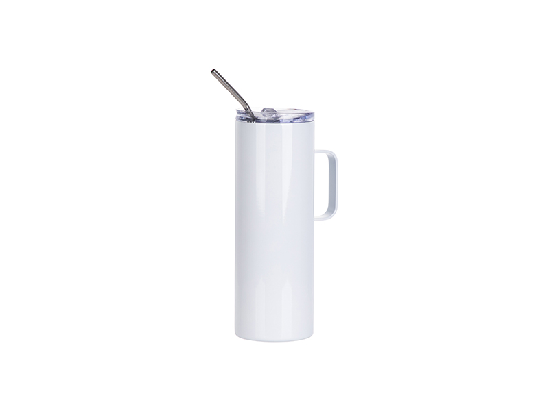 Straight Tumbler w/ Metal Handle - 20 oz.