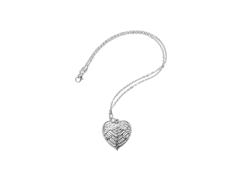 Heart Blank Tag Smooth Charm Heart Wing Pendant Sublimation Necklace Charm